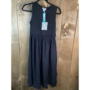 Market And Spruce Linda Mixed Media Dress Black Medium Petite